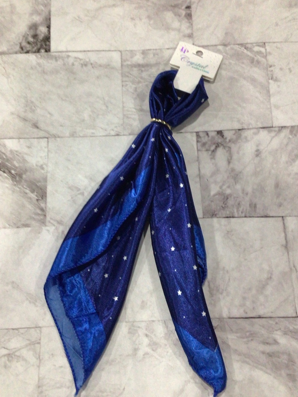 Unbranded Royal Blue Star Print Scarf
